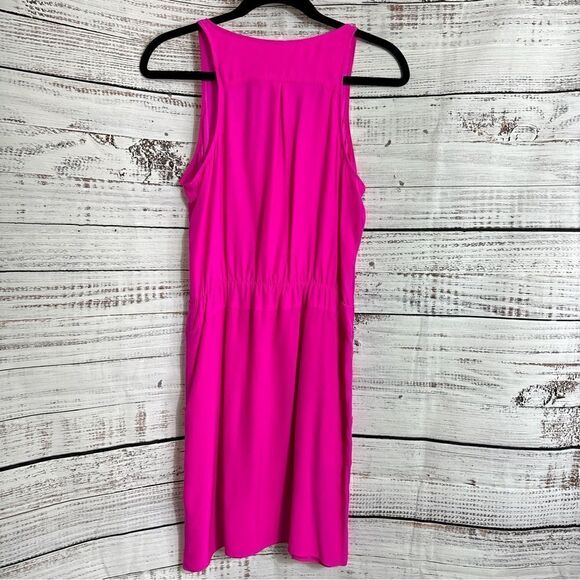 Amanda uprichard Dress Womens Size Small Satin Hot  pink silk pullover mini - Picture 4 of 11